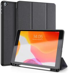 Dux Ducis DOMO tok álló, bőr hatású (aktív FLIP, oldalra nyíló, TRIFOLD Apple pencil tartó, textil minta) FEKETE Apple IPAD 10.2 (2019), Apple IPAD 10.2 (2020), Apple IPAD 10.2 (2021) (GP-91042)