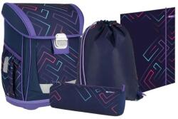 Spirit Spirit: Color Lines lila alapon színes vonalak iskolatáska, hátizsák 4 db-os szett 41×20×32 cm (409492)