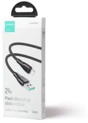 JOYROOM S-UL012A11 kábel, USB-Lightning Surpass Series, 2.4A, 1.2m, Fekete (S-UL012A11) (S-UL012A111.2M-BLK)