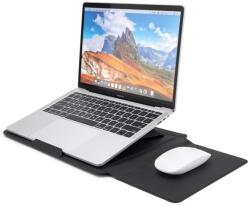 Cellect Bőrhatású multifunkciós laptoptartó, ergonomikus, hordozható, Fekete (CEL-LAPT-HOLDERLE-BK)