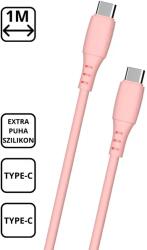 Cellect Extra puha szilikon adat és töltőkábel, 1 m, 60W, Pink (MDCU-SIL-TYPEC-P)