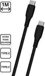 Cellect Extra puha szilikon adat és töltőkábel, 1 m, 60W, Fekete (MDCU-SIL-TYPEC-BK)