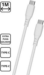 Cellect Extra puha szilikon adat és töltőkábel, 1 m, 60W, Fehér (MDCU-SIL-TYPEC-W)