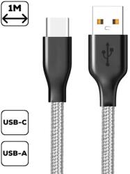 Cellect Szövetborítású Type-C adatkábel, 1m, 2, 4A, Szürke (MDCU-TEXT-TYPEC-GY)