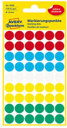 Avery-Zweckform címkék 12mm, színes, 54 címke, filctoll, 5 darabos csomag, 3088, kézíráshoz