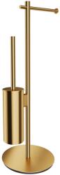 Omnires Suport hartie igienica cu perie, Omnires Modern Project, auriu periat (MP60810GLB)