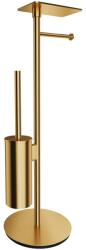Omnires Suport hartie igienica cu perie Omnires Modern Project, auriu periat (MP60820GLB)