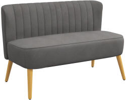 HOMCOM Kanapé Retro Design 2 Személyes kanapé, fa lábak, sötétszürke (833-524V05CG)