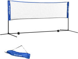 SPORTNOW Fileu de badminton, fileu portabil, înălțime reglabilă 107-155 cm, cu geantă de transport, cadru metalic, negru, albastru | Aosom Romania (A95-008V00BU)
