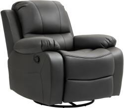 HOMCOM Fotel de relaxare, spătar și suport pentru picioare ajustabile, rotativ, până la 150 kg, cadru din oțel, 93x100x98cm, negru | Aosom Romania (839-574V00BK)