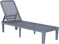 Outsunny Șezlong reclinabil de grădină exterior cu spătar reglabil în 4 poziții și cadru din PP 191x55x35, 5 cm Gri închis | Aosom Romania (84G-929V00CG)