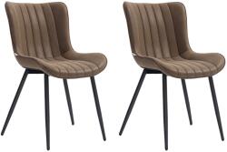 HomCom Lot de 2 scaune de sufragerie design modern și capitonat pentru sufragerie, sală de mese, dormitor, maro | Aosom Romania (83A-186V00BN)