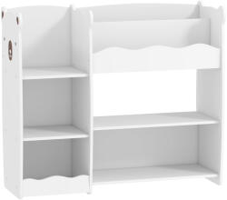 AIYAPLAY Etajeră pentru jucării pentru copii Rafturi deschise Compartimente Design cu ursuleți Organizator de jucării Alb | Aosom Romania (311-109V80WT)
