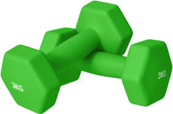 SPORTNOW Set 2 Greutăți Hexagonale cu Gantere Pereche cu Prindere Antiderapantă pentru Antrenament de Fitness Acasă, 18x7x7 cm, Verde (A91-315V02GN)