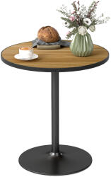 HomCom Masa de dining rotundă, Imitație de stejar, design compact, pentru 2-4 persoane, Stejar | Aosom Romania (83A-261V00AK)