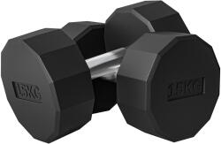 SPORTNOW Set 2 Gantere de 15 kg cu Mâner Antiderapant, Greutăți din Metal și Cauciuc, 26x15.5x15.5 cm, Negru | Aosom Romania (A91-343V07BK)