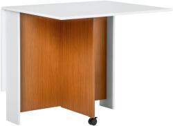 HomCom Masă extensibilă pliabilă mobilă cu design modern, 120 cm x 80 cm x 73 cm, Tei + Alb | Aosom Romania (833-412V90WT)