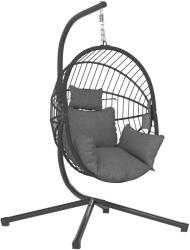 Outsunny Scaun Suspendat Ou, Inclusiv Pernă, Fotoliu, 120 cm x 106 cm x 188 cm, Gri | Aosom Romania (84A-302V00GY)