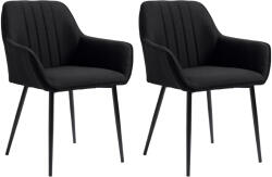 HomCom Scaune de Sufragerie Scaune pentru Vizitatori Design scandinav - Set de 2 scaune - Picioare metalice subțiate negre | Aosom Romania (835-290V00BK)