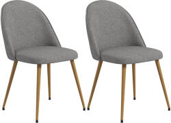 HomCom Pachet de 2 Scaune de Sufragerie Scaune de Bucătărie Tapitate cu Material Textil de In și Picioare din Oțel Capacitate 120 kg 50x52x83 cm Gri | Aosom Romania (83A-032V00LG)