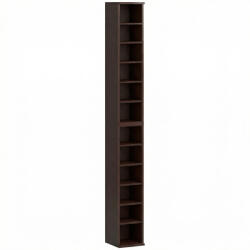 HOMCOM Set de 2 etajere coloane dulap de depozitare CD-DVD 12 compartimente 21 x 22, 5 x 88, 5 cm capacitate 204 CD-uri maro | Aosom Romania (833-872V02BN)