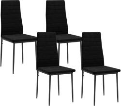 HomCom Set de 4 scaune pentru sufragerie, design fără brațe, tapițerie din material textil, picioare metalice, Negru | Aosom Romania (835-483V03BK)