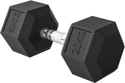HOMCOM Gantera hexagonala de 20kg din otel si cauciuc pentru antrenament in sala de sport, acasa si la birou, negru (A91-023V01)