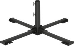 Outsunny Bază Pliabilă în Formă de Cruce pentru Umbrele de 38 mm și 48 mm, Suport Metalic Rezistent pentru Brazi de Crăciun, Umbrele de Grădină, Patio, Plajă, Gri Închis | Aosom Romania (84K-142V00CG)
