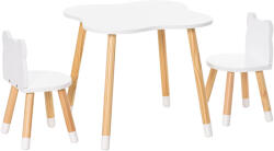 HOMCOM Set de Masă și Scaun din Lemn pentru Copii, Masă de Activități pentru Copii cu Vârsta de 3+ ani, 56x56x50 cm, Gri | Aosom Romania (312-043)