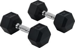 HOMCOM Set Gantere Sală 2x8 kg cu Mâner Antiderapant pentru Fitness Acasă, Negru | Aosom Romania (A91-018V01)