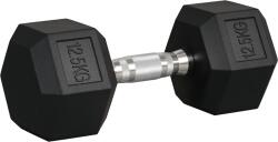 HOMCOM Ganteră de 12.5 kg Hexagonală Unică cu Mâner Antiderapant Negru | Aosom Romania (A91-020V01)