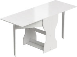 HomCom Masă de Bucătărie Pliabilă pentru 4 Persoane cu Raft, din Lemn, 160x60x75 cm, Alb | Aosom Romania (83A-479V90WT)