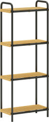 HomCom Etajeră baie etajeră de depozitare 4 niveluri îngustă autoportantă bambus 1, 5 x 21, 5 x 106 cm aspect lemn natural | Aosom Romania (834-882V01BK)