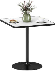 HomCom Masă de dining pentru 4 persoane masă de bucătărie stil modern cu blat efect marmură și bază rotundă, 70 x 70 cm, alb | Aosom Romania (83A-262V00WT)