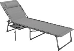 Outsunny Șezlong de Grădină Pliabil și Reglabil în 5 Poziții cu Măsuță Laterală, 60x190x31 cm, Gri | Aosom Romania (84G-721V00GY)