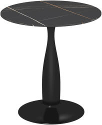 HomCom Masă rotundă, oțel vopsit în pulbere, MDF cu melamină, picioare antiderapante, 70 x 74 cm, Negru | Aosom Romania (83A-071V81BK)