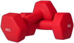 SPORTNOW Set de 2 Greutăți Hexagonale, Gantere cu Prindere Antiderapantă pentru Antrenament de Fitness, 2x4 kg, 19x8x8 cm, Roșu | Aosom Romania (A91-315V03RD)