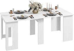 HomCom Masă de dining pliabilă, masă de dining bucătărie extensibilă pentru până la 6 persoane, pentru spații mici, sală de mese, alb | Aosom Romania (835-680V80WT)