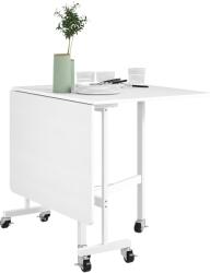 HomCom Masă de Dining Pliabilă pentru 4-6 Persoane cu Roți și Aripile Pliabile Masă Pliabilă pentru Bucătărie 120x80x73 cm Alb | Aosom Romania (83A-196V80WT)