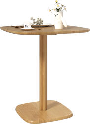 HomCom Masă de dining pentru 4 persoane masă de bucătărie stil modern cu blat aspect lemn, 70 x 70 cm, lemn natural | Aosom Romania (83A-268V00ND)