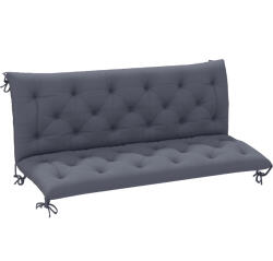 Outsunny Pernă de Grădină în Stil Modern Capitonat pentru Locuri de Ședere în Exterior cu 6 Curele, Pernă din Bumbac și Poliester, pentru Canapele și Balansoare, 150x98x8 cm, Gri Închis | Aosom Romania (84B-13