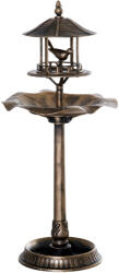 Outsunny Baie pentru păsări, adăpătoare și ghiveci 3 în 1 dim. Ø 50 x 113H cm polipropilenă bronz antic | Aosom Romania (844-135GD)