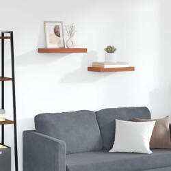 vidaXL Falpolc Falra Szerelhető 2 Pcs Piros 40 x 23, 5 x 4 cm Faanyag