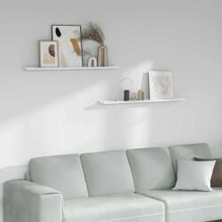 vidaXL Falpolc Polcokkal 2 Pcs Fehér Márvány 100 x 9 x 3 cm Faanyag