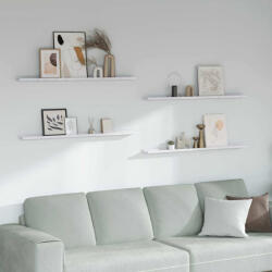 vidaXL Falpolc Polcokkal 4 Pcs Fehér Márvány 115 x 9 x 3 cm Faanyag