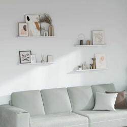 vidaXL Falpolc Polcokkal 4 Pcs Fehér Márvány 80 x 9 x 3 cm Faanyag