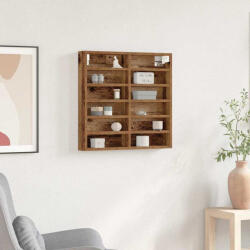 vidaXL Kiállító Szekrény Polcokkal Öreg Fa 60 x 8, 5 x 58 cm Faanyag