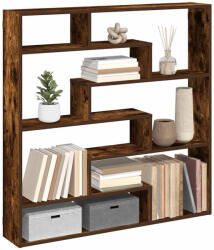 vidaXL Füstös Tölgy Színű Szerelt Fa Fali Kockapolc 7 Rekeszes Színű