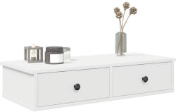 vidaXL Falipolc Fiókokkal Fehér 80x34x17 cm Műszaki Fa
