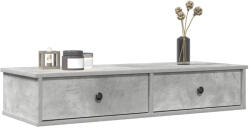 vidaXL Betonszürke Szerelt Fa Falipolc Fiókokkal 100 x 37, 5 x 19 cm